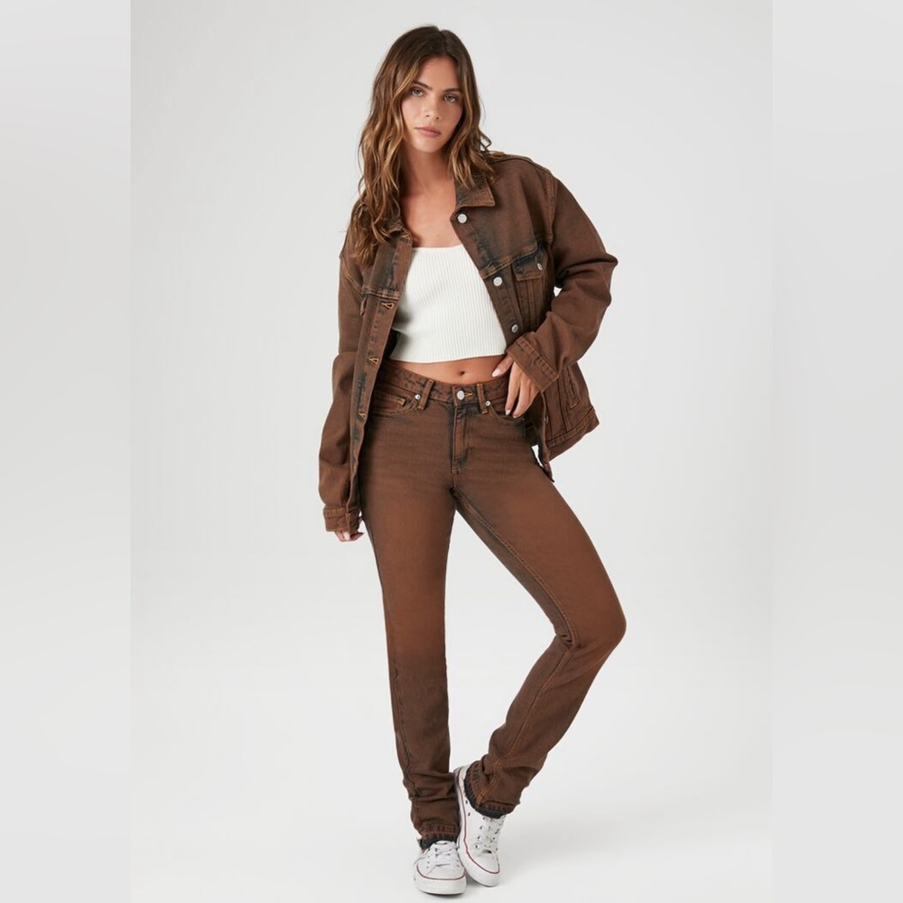 Brown Denim Jacket & Pant Set